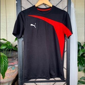 Puma Black Red Exercise T Shirt Small